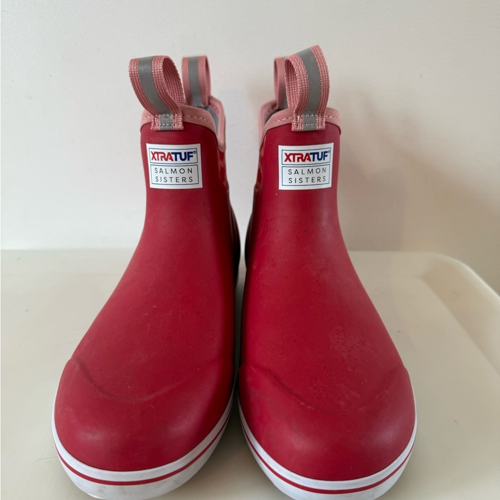 Xtratuf Salmon Sisters Ankle Deck Boots Red Salmon Waterproof Women’s Size 10 - Picture 3 of 9